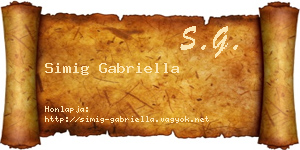 Simig Gabriella névjegykártya